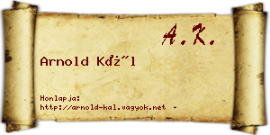 Arnold Kál névjegykártya